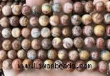 CAA5273 15.5 inches 10mm round natural red crazy lace agate beads