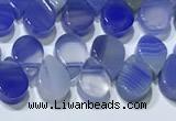 CAA5318 Top drilled 6*8mm flat teardrop line agate beads