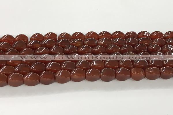 CAA5364 15.5 inches 8*12mm twisted rice agate gemstone beads