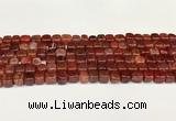 CAA5389 15.5 inches 6*7mm - 8*8mm nuggets agate gemstone beads