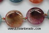 CAA543 15.5 inches 20mm flat round dyed madagascar agate beads