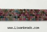 CAA5435 15.5 inches 6*8mm faceted rondelle agate gemstone beads