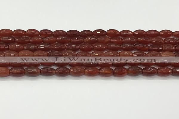 CAA5459 15.5 inches 8*12mm faceted rice agate beads