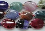 CAA550 15.5 inches 12*16mm oval dyed madagascar agate beads