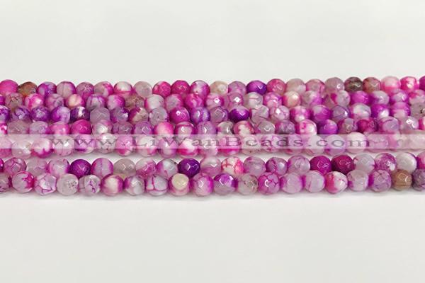 CAA5502 15 inches 6mm faceted round fire crackle agate beads