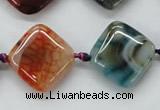 CAA555 15.5 inches 20*20mm diamond dyed madagascar agate beads