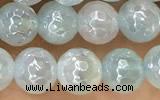 CAA5554 15 inches 6mm faceted round AB-color banded agate beads