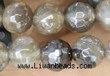 CAA5562 15 inches 6mm faceted round AB-color banded agate beads