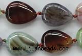 CAA557 15.5 inches 15*20mm flat teardrop dyed madagascar agate beads