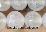 CAA5626 15 inches 8mm faceted round AB-color white agate beads