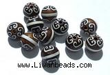 CAA5712 10mm round tibetan agate dzi beads wholesale