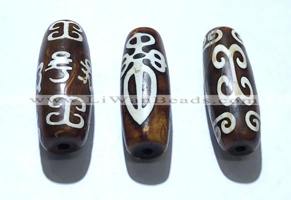 CAA5721 14*40mm drum tibetan agate dzi beads wholesale