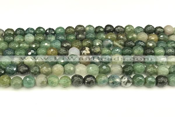 CAA5750 15 inches 6mm faceted round Indian agate beads