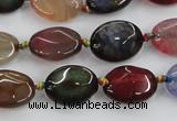 CAA577 15.5 inches 12*16mm faceted oval dragon veins agate beads