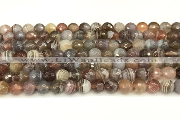 CAA5790 15 inches 6mm faceted round botswana agate beads