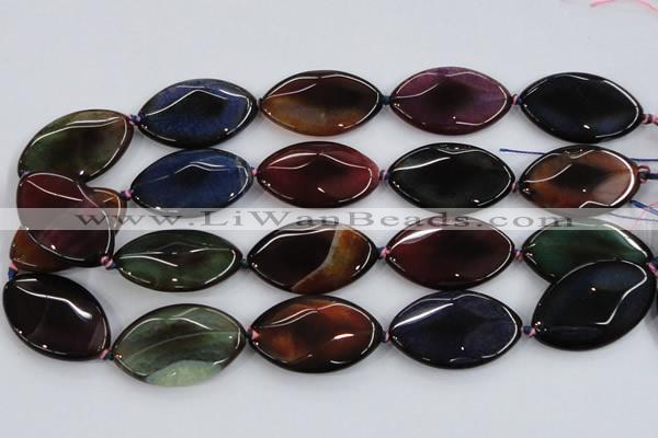 CAA585 15.5 inches 25*40mm faceted marquise dragon veins agate beads