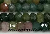 CAA5916 15 inches 4*6mm faceted rondelle Indian agate beads