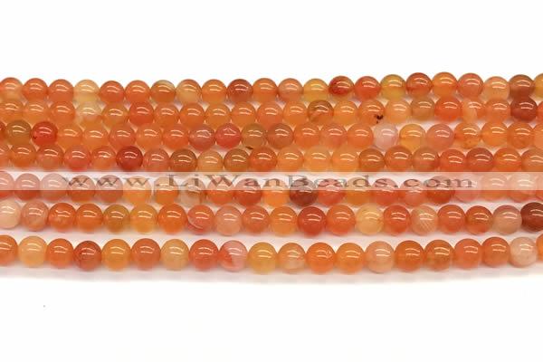 CAA5924 15 inches 6mm round red botswana agate beads