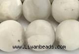 CAA6078 15 inches 10mm round matte white crazy lace agate beads