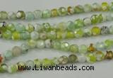 CAA707 15.5 inches 4mm faceted round fire crackle agate beads