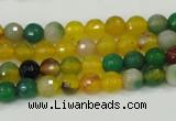 CAA708 15.5 inches 6mm faceted round fire crackle agate beads