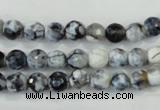 CAA709 15.5 inches 6mm faceted round fire crackle agate beads