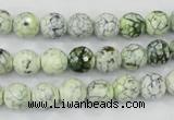 CAA712 15.5 inches 8mm faceted round fire crackle agate beads