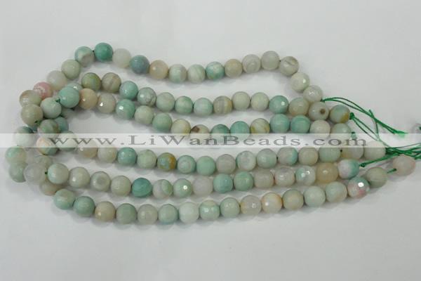 CAA715 15.5 inches 10mm faceted round fire crackle agate beads