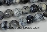 CAA716 15.5 inches 10mm faceted round fire crackle agate beads