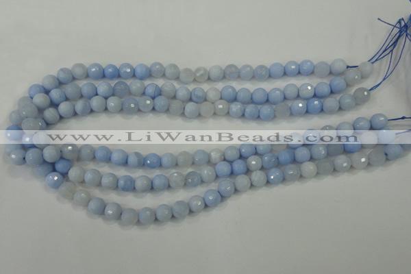 CAA735 15.5 inches 6mm faceted round blue lace agate beads wholesale