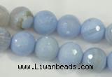 CAA739 15.5 inches 14mm faceted round blue lace agate beads wholesale