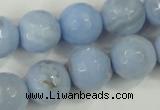 CAA741 15.5 inches 18mm faceted round blue lace agate beads