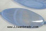 CAA747 15.5 inches 25*55mm twisted oval blue lace agate beads wholesale