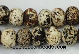 CAA755 15.5 inches 10*14mm rondelle wooden agate beads wholesale