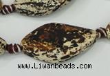 CAA758 15.5 inches 20*40mm twisted marquise wooden agate beads