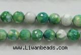 CAA793 15.5 inches 8mm faceted round fire crackle agate beads