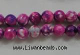 CAA795 15.5 inches 8mm faceted round fire crackle agate beads