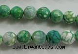 CAA800 15.5 inches 10mm faceted round fire crackle agate beads