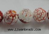 CAA812 15.5 inches 16mm faceted round fire crackle agate beads