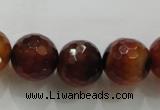 CAA814 15.5 inches 16mm faceted round fire crackle agate beads