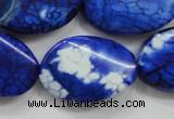 CAA839 15.5 inches 20*30mm twisted oval fire crackle agate beads