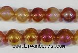 CAA870 15.5 inches 12mm round AB-color red agate beads