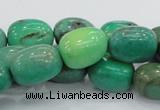 CAB04 15.5 inches 12*20mm nugget green grass agate gemstone beads