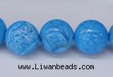 CAB223 15.5 inches 14mm round blue crazy lace agate beads