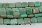 CAB26 15.5 inches 8*8mm square green grass agate gemstone beads