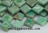 CAB27 15.5 inches 10*10mm diamond green grass agate gemstone beads