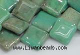 CAB28 15.5 inches 16*16mm diamond green grass agate gemstone beads