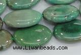 CAB31 15.5 inches 18*25mm oval green grass agate gemstone beads