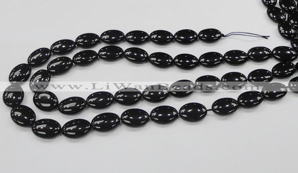 CAB319 15.5 inches 13*18mm oval black agate gemstone beads wholesale