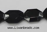 CAB325 15.5 inches 18*24mm faceted octagonal black agate gemstone beads